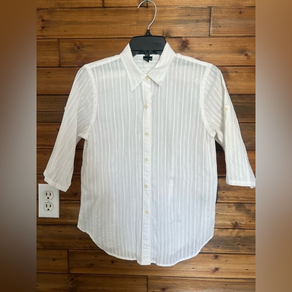 Lauren Ralph Lauren Tops - Lauren Ralph Lauren petite button down blouse size medium 100% cotton